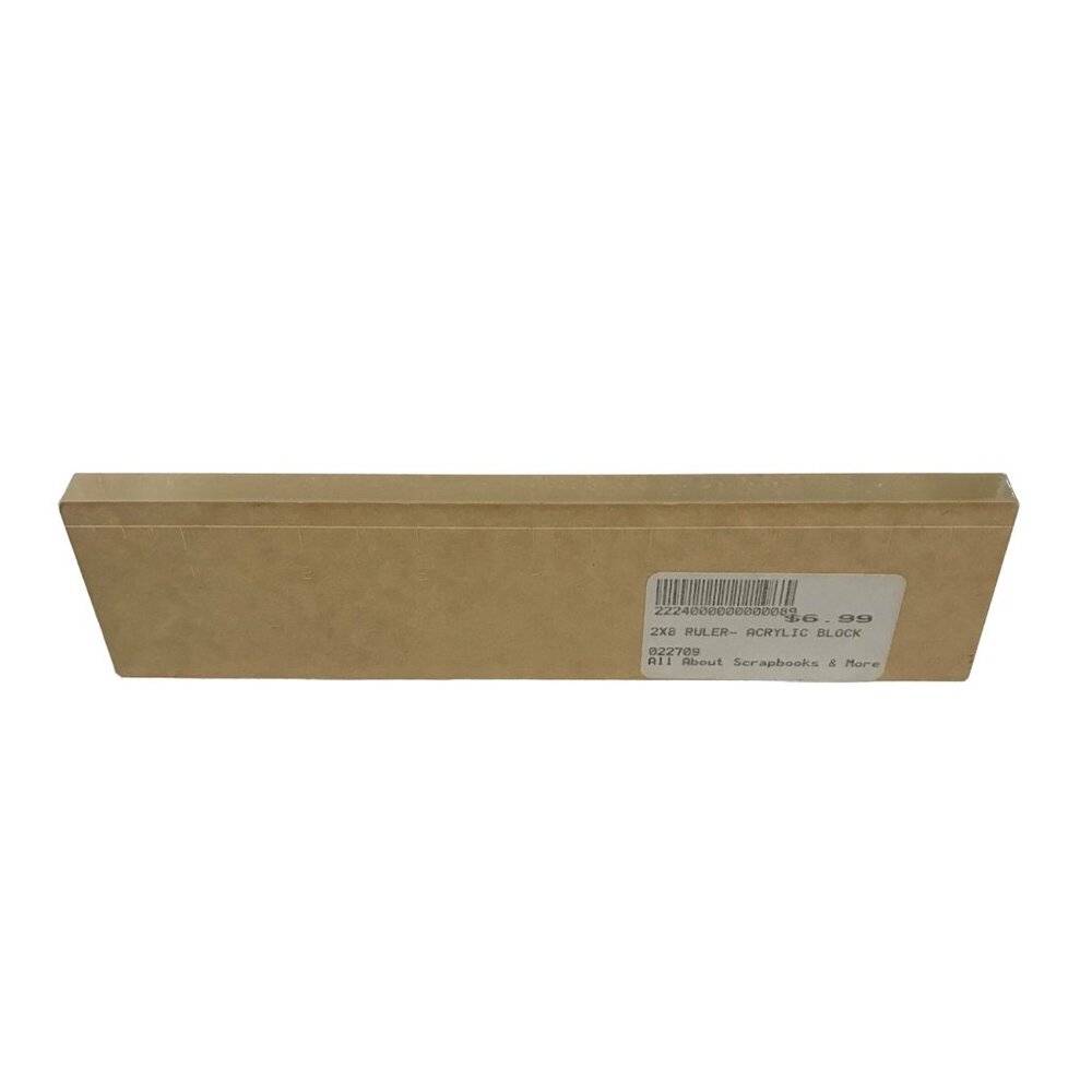 2 X 8 Inch Ruler Acrylic Block For Scrapbooks & More